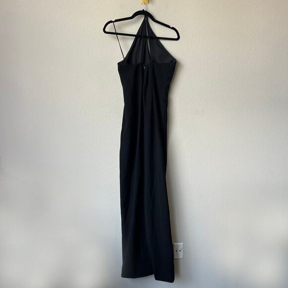 $1395 NWT Monot Black One Shoulder Cut Out Formal Gown Size 8 - Picture 5 of 7